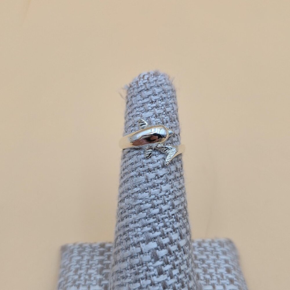 Size 4.75 Sterling Silver Dolphin Toe Band Ring A5677